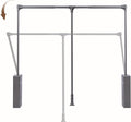 Nisorpa Pull Down Closet Rod, Adjustable 35-47 Inch Aluminium Soft-Close Wardrobe Lift Rail Organizer for Hanging Clothes, Tw
