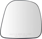 TRQ Passenger Side Power Mirror Glass with Backing Plate Convex Compatible with 1996-2002 Chevrolet Express 1500 2500 3500 GM