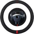 Suede Steering Wheel Cover,Compatible with Volkswagen Jetta Golf Rabbit GTI Suede Leather Sport Non-Slip Wheel Cover Car Interior Accessories 15 inch for Man and Women