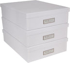 Bigso Oskar Fiberboard Label Frame Document Letter Box - File Organizer Box for Important Paperwork - Document Storage with a