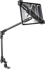 woleyi Anti-Theft Locking Car or Truck Seat Rail Tablet Mount, Heavy Duty Car Floor Tablet Security Holder with 360° Rotation Foldable Arm for iPad Pro 13 Air, Galaxy Tab, Fire, Surface, 9-14" Devices