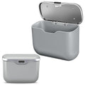 Car Trash Can with Lid, Leakproof Auto Garbage Bin, Waterproof Car Trash Bag Holder with PU Leather Top for Back of Seat/Door, Fit for SUVs, Sedans, Trucks Grey