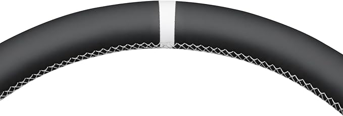 MEWANT Hand Stitch Steering Wheel Cover for Chevy Silverado 1500 2003-2006 Black White Faux Leather Steering Wheel Wrap