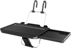 Car Steering Wheel Tray Multi-Functional Back Seat Headrest Tray Black Car Desk for Laptop Working Writing Eating Food Drinking with Extended Drawer