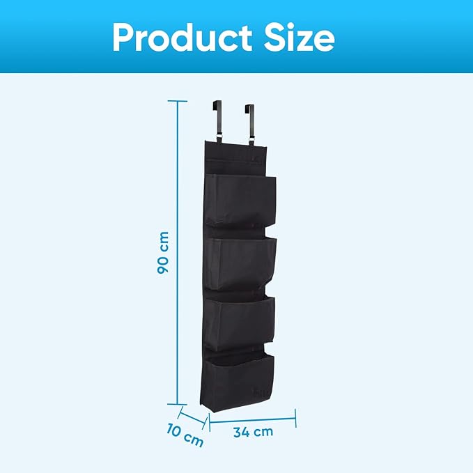 YNR Over Door Storage with 4 Pockets - Strong and Durable, Hanging Wardrobe Storage Organiser Practical and Spacious, Hanging