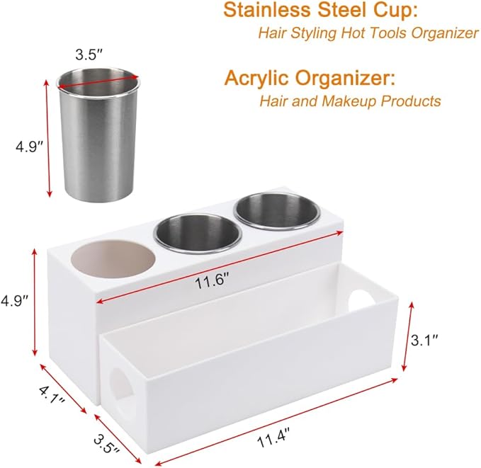 GFWARE Hair Tool Organizer - Bathroom Vanity Organizers and Storage, Hair Styling Accessories Hot Tools Organizer Hair Dryer,