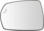 TRQ Left Driver Side Heated Blind Spot Mirror Glass with Backing Plate Compatible with 2015-2018 Ford Edge FT4Z17K707J