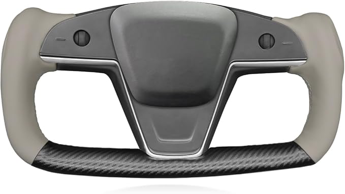 MEWANT Steering Wheel Cover for Yoke Style Steering Wheel for Tesla Model S 2021-2023 / Model X 2021-2023 Hand-Stitched Steering Wrap