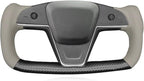 MEWANT Steering Wheel Cover for Yoke Style Steering Wheel for Tesla Model S 2021-2023 / Model X 2021-2023 Hand-Stitched Steering Wrap