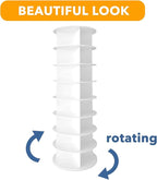 SpaceAid 8 Tier Rotating Shoe Rack Tower, Spinning Shoe Display Lazy Susan, Revolving 360 Shoe Rack Storage Round Carousel, V