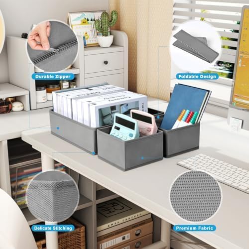 DIMJ Drawer Organizer Clothes, 24 Pack Dresser Organizer, Foldable Closet Organizers and Storage, Fabric Dresser Drawer Organ