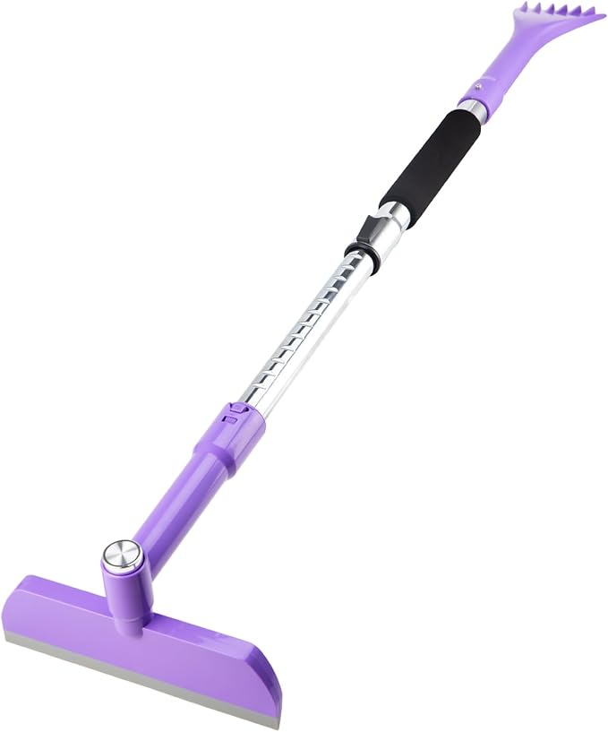 REALYOU 49.2" Snow Brush & Ice Scraper for Car Windshield, Upgraded Extendable Snow Brush with 360° Pivoting Brush Head and Foam Grip for Car Auto Truck SUV
