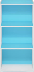 Furinno Luder 3-Tier Open Shelf Bookcase, Light Blue/White
