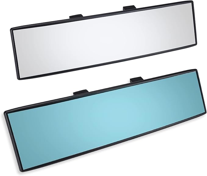 Verivue Universal Panoramic 12-Inch Rear View Mirror, Anti-Glare Wide Angle Car Mirror, Rearview Mirrors Accessory for Baby Rear-Facing, Tint flat Mirrors for Cars and SUVs.