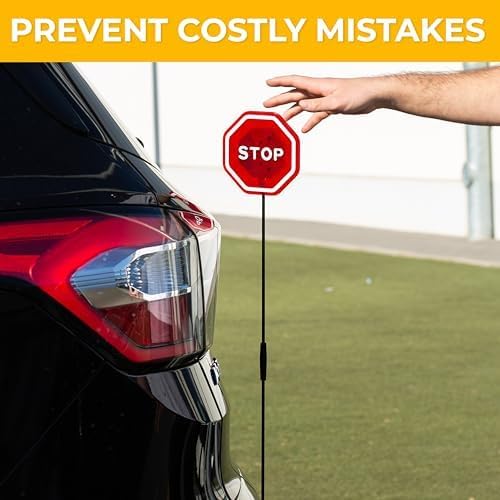 Zento Deals LED Flashing Stop Sign Parking Assistant for Garage- 7” Bright Red Stop Sign, Warning Car Stop Indicator Sensor for Vehicles, Adjustable Height, Premium Quality - 6