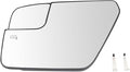 TRQ Left Driver Side Mirror Glass Heated Convex Snap On Compatible with 2021 2022 2023 Ford F-150 FO1324204