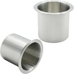Anxingo 2 Pcs Stainless Steel Cup Holder, Silver Poker Table Drink Holder, Drop-in Cup Drink Holder for Yacht Boats RV Cars a