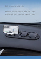 Multifunctional Car Anti-Slip Mat Mobile Phone Holder for Dashboard - Non-Slip Sticky Mount Stand for Car, Adjustable and Sec