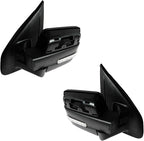 TRQ 6 Piece Driver and Passenger Side Mirror Assembly Set Electric Adjustment Heated Memory LED Turn Signal Black & Chrome Co