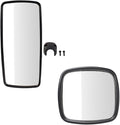 TRQ Driver and Passenger Side Mirror Assembly Set Manual Chrome Smooth Compatible with 2002-2006 Freightliner M2 100 2002-201