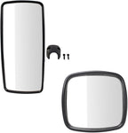 TRQ Driver and Passenger Side Mirror Assembly Set Manual Chrome Smooth Compatible with 2002-2006 Freightliner M2 100 2002-201