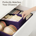 DIMJ Drawer Organizers Clothes, Set of 16 Dresser Organizer Bins, Fabric Closet Organizers and Storage, Shallow Drawer Divide