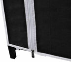 vidaXL Folding Wardrobe Black Fleece Fabric Cover and Steel Tube Frame