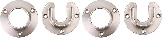 Knape & Vogt Closet Pro HD CD-0010-BN Heavy Duty Closet Pole Sockets, Brushed Nickel (Pack of 2)