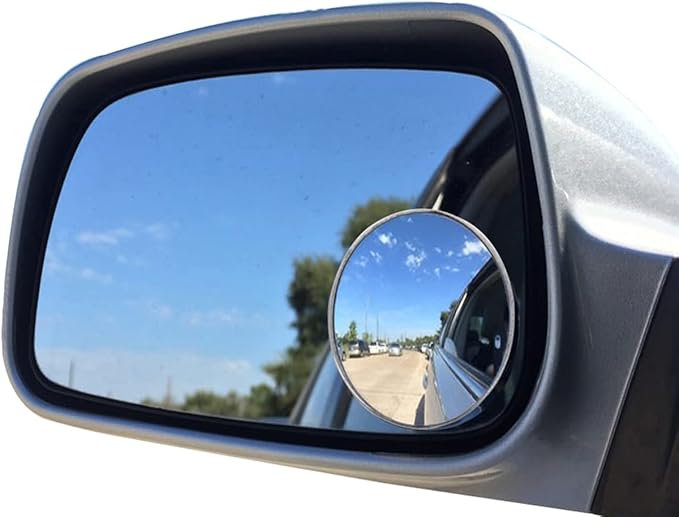 Blind Spot Mirror, Ampper 2" Round HD Glass Convex Aluminum Frame Wide Angle Rear View Mirror For All Universal Vehicles Car Suv (Pack Of 4)
