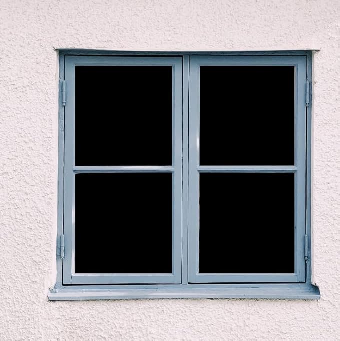 KESPEN Total Blackout Window Film Privacy Static Cling 100% Light Blocking Room Darkening Window Cover Heat Control Anti-UV Glass Sticker Window Tint for Home with Grid Line, 17.5 Inch X 6.5 Feet