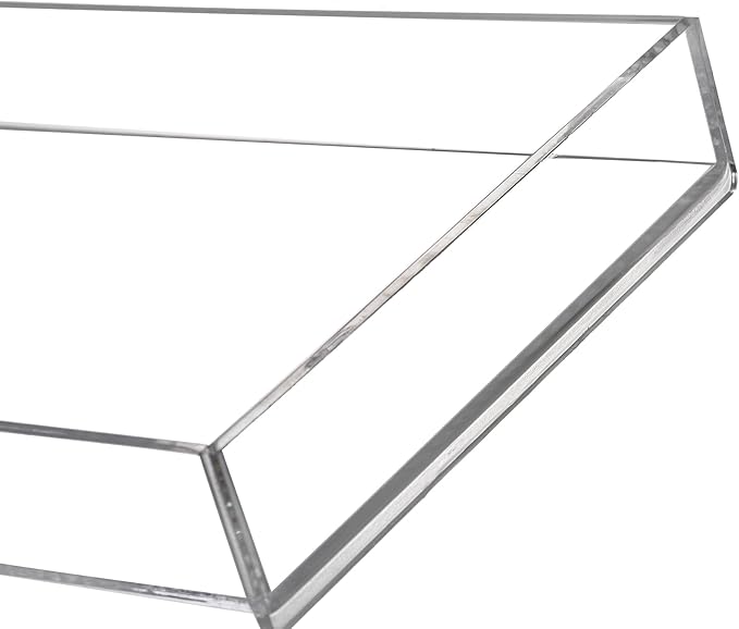 Peohud 3 Pack Acrylic Bathroom Trays, Clear Vanity Tray for Toilet Tank, Decorative Countertop Organizer for Perfume, Makeup,
