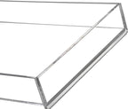 Peohud 3 Pack Acrylic Bathroom Trays, Clear Vanity Tray for Toilet Tank, Decorative Countertop Organizer for Perfume, Makeup,