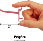 PegPro™ 2" Straight Hooks for 1/4" Pegboards - Secure Plastic Hooks for Your Wall Organizer - for Craft Storage, Garage, Kitc