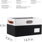 PRANDOM Foldable Storage Bins with Handles [3-Pack] Fabric Collapsible Storage Boxes Baskets Cubes Containers with Handles fo