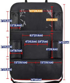2 Pack Car Backseat Organizer,Kick Mats Back Seat Protector with Touch Screen Tablet Holder,Travel Accessories with 9 Storage Waterproof Pockets