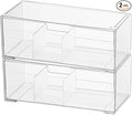 MORNITE Medicine Cabinet Drawer Organizer Set, 2-Tier Stackable Storage Drawers for Small Bathroom Mirror Toilet Wall Garage 
