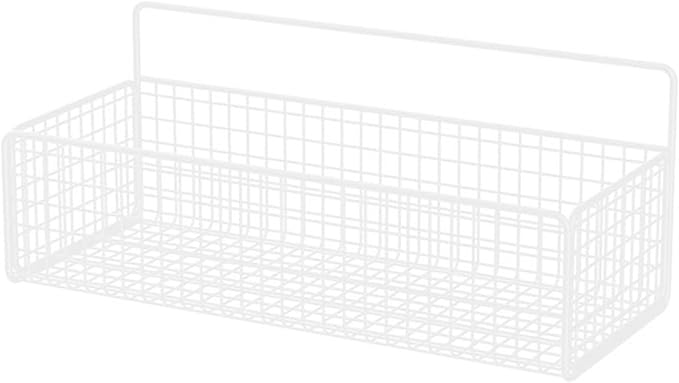 Multifunctional Iron Wire Wall Hanging Storage Basket, Portable Metal Mesh Bin for Kitchen and Bathroom, Vintage Wall Mount F