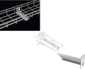Kable Kontrol Reinforced Bracket – 4” Width - Wire Mesh Tray Cable Management Rack Cords Organizer Cable Basket, Zinc Plated 
