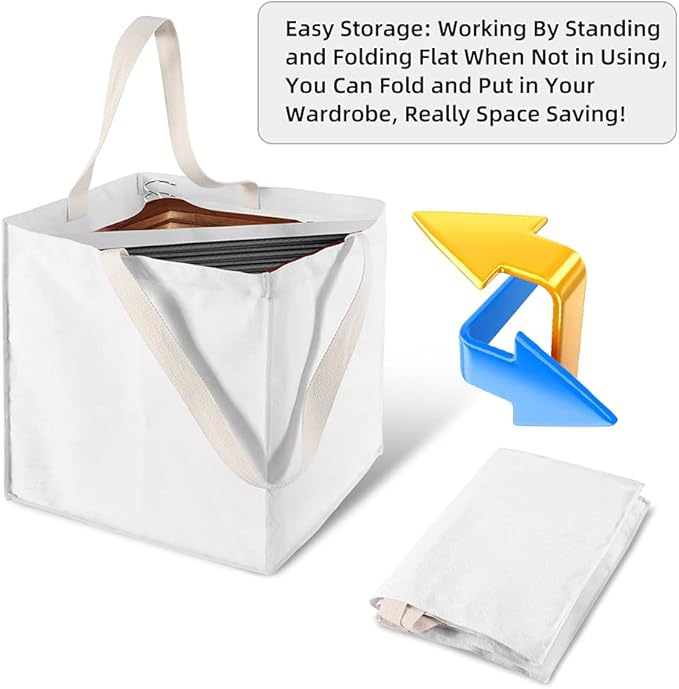 Clothes Hanger Organizer Holder for Space Saving, Fresheracc Hanger Triangle Storage Bag with Handles for Closet Tidier Laund