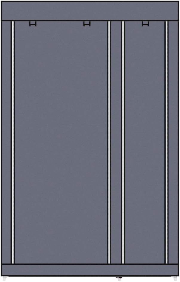 67" Freestanding Closet Organizer,Non-Woven Fabric Closet Wardrobe,Portable Covered Garment Rack,Steel Tube Wardrobe Clothes 
