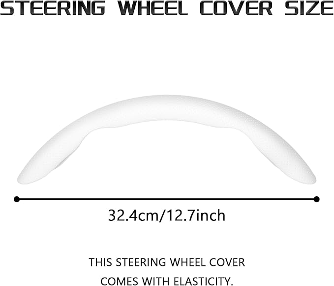 2-Piece Steering Wheel Cover, Carbon Fiber Segmented Steering Wheel Protector, Universal and Anti-Slip Durable Car Leather Pr
