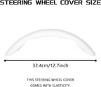 2-Piece Steering Wheel Cover, Carbon Fiber Segmented Steering Wheel Protector, Universal and Anti-Slip Durable Car Leather Pr