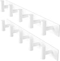 GWAAZXGZ White Wall Mounted Coat Rack – 5 T-Shaped Pegs for Hats, Bags & Towels, Heavy-Duty Metal Rail for Entryway, Bathroom
