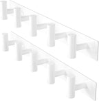 GWAAZXGZ White Wall Mounted Coat Rack – 5 T-Shaped Pegs for Hats, Bags & Towels, Heavy-Duty Metal Rail for Entryway, Bathroom