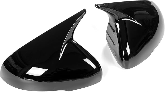 ABS Exterior Mirror Cover Side Rearview Mirror Cover Cap Horn Style Glossy Black ABS Exterior Mirror Cover Compatible with Kia Stinger 2017-2024 Accessories