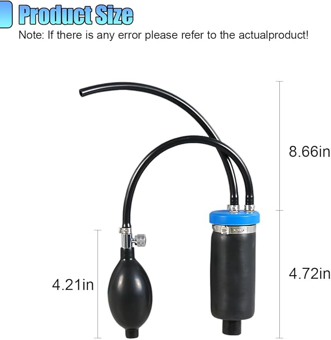 Universal Easy Intake Adapter, Car Smoke Machine & Pipe Fuel Leak Diagnostic Tester Tool, Vehicle Inflatable Bladder for 12V 