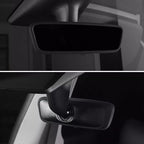 2PCS Protector Trim Frame Compatible with Tesla Model 3 Y 2020-2024 2025 2026 Screen Edge Frame Rearview Mirror Cover Interior Decorations Center Console Decor Highland Juniper Accessories Set (Black)