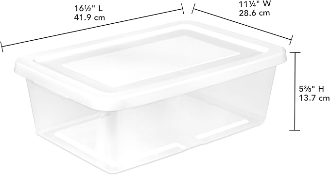 Sterilite 12 Pack Storage Box, 12 Quart Stackable Tote, Clear Plastic Container with Secure Snapping Lids for Home and Office