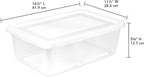 Sterilite 12 Pack Storage Box, 12 Quart Stackable Tote, Clear Plastic Container with Secure Snapping Lids for Home and Office