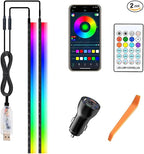 Car SUV Door Frame Ambient Light Lighting, Car Door Ambient Lights LED RGB, Automotive Auto Interior USB Neon Accent Lights Strip Accessories, App Remote Control Music Sync, Acrylic, 2 Pack*9.84ft